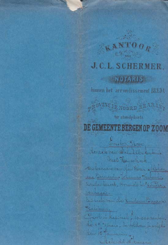 Acte van Schuldbekentenis met Hypotheek ten behoeve van den heer Alphonsus Bernardus Johannes Verheul