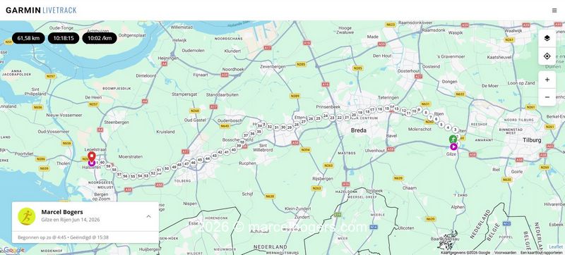 garmin livetrack route volgen