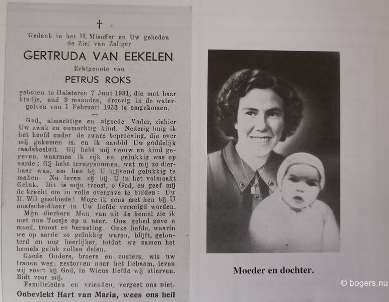 geetruda van eekelen verdonken samen met haar dochter tijdens de watersnoodramp 1953
